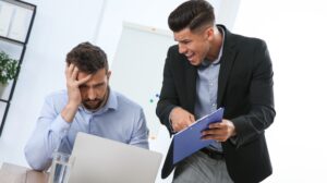 Boss yelling at employee