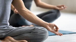 two hands in mudras during meditation