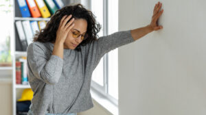 Woman hyperventilating