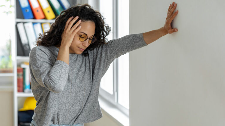 Woman hyperventilating