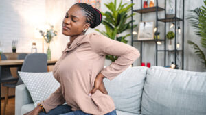 Woman with back pain