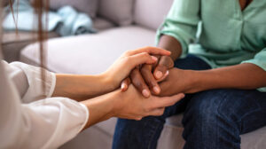 close-up of two women