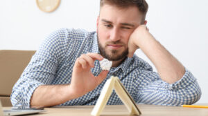 A worker procrastinating