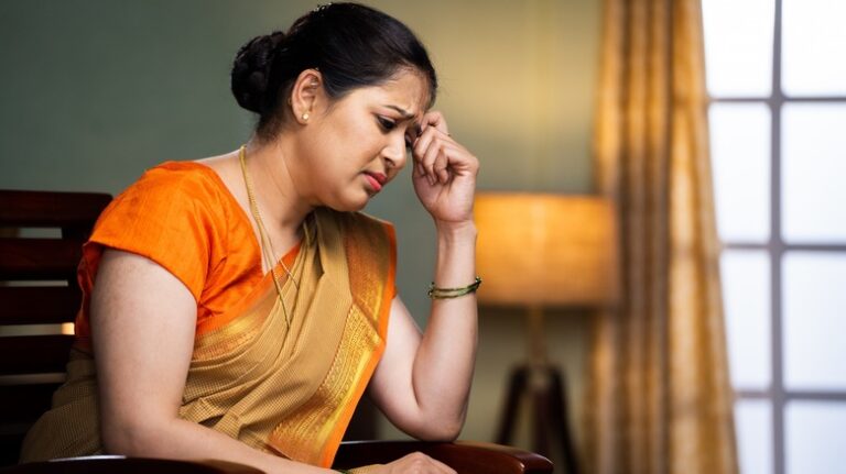 Unhappy woman looking stressed