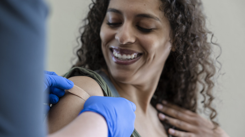 woman finished with shot