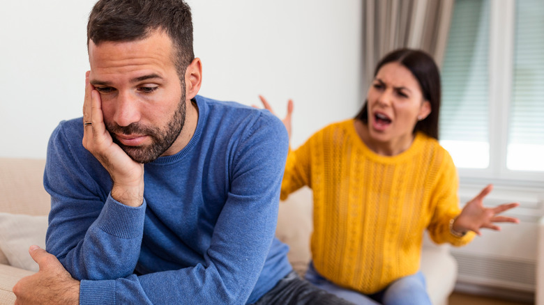 Woman yelling at partner