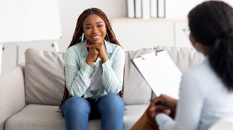 Black woman with Black therapist