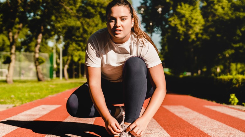 Female athlete outside