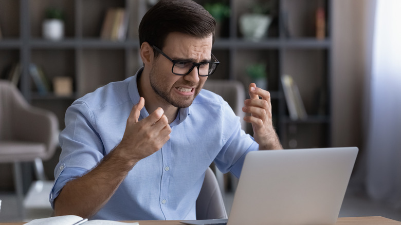 Man agitated at work