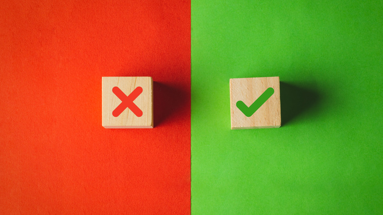 "Wrong" and "right" blocks