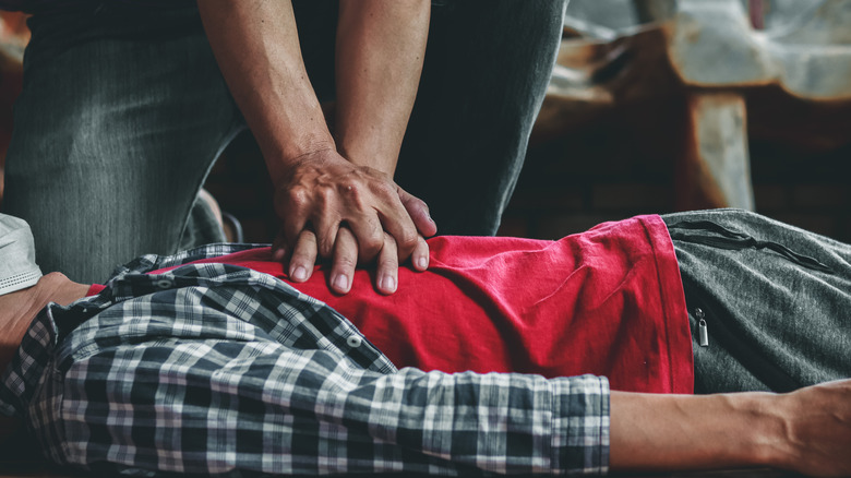 CPR given to unconscious young man