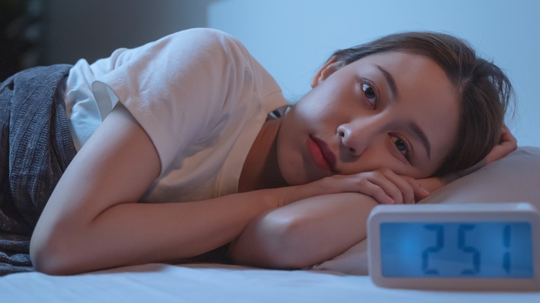 young woman with insomnia