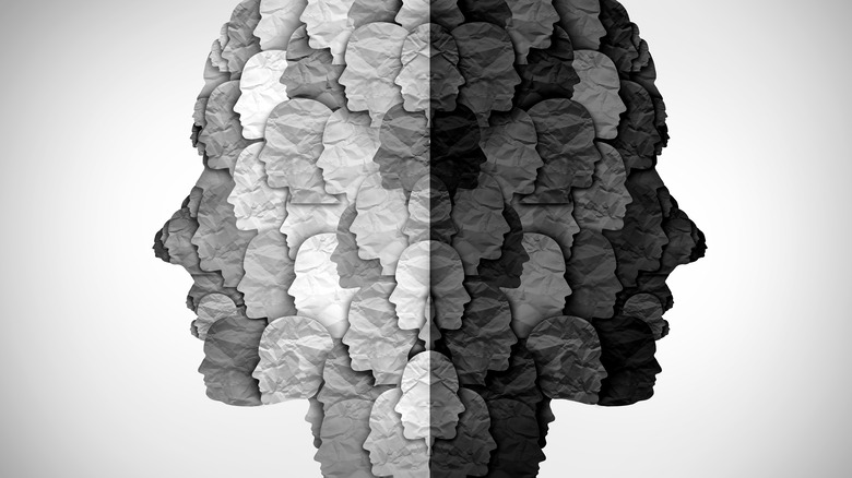 black vs white racism concept