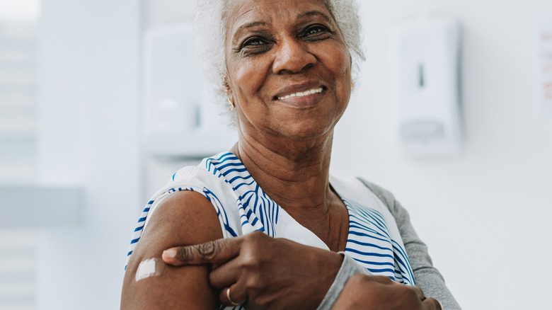 older woman after vaccine