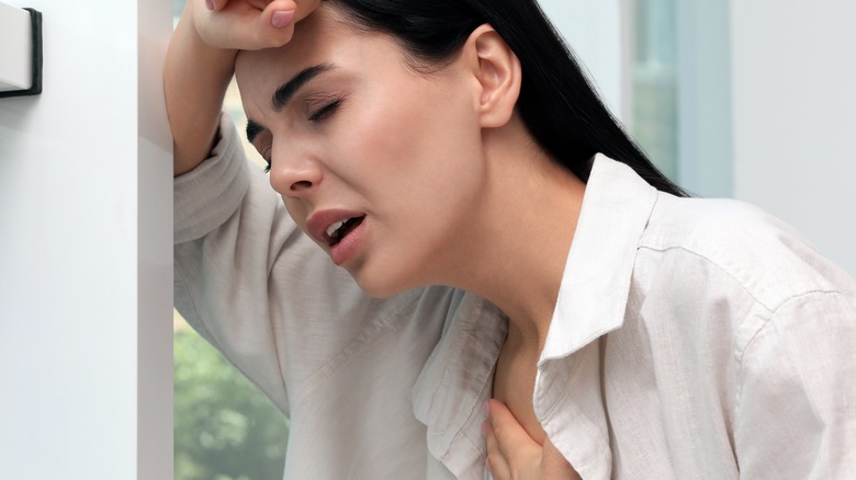 woman having a panic attack